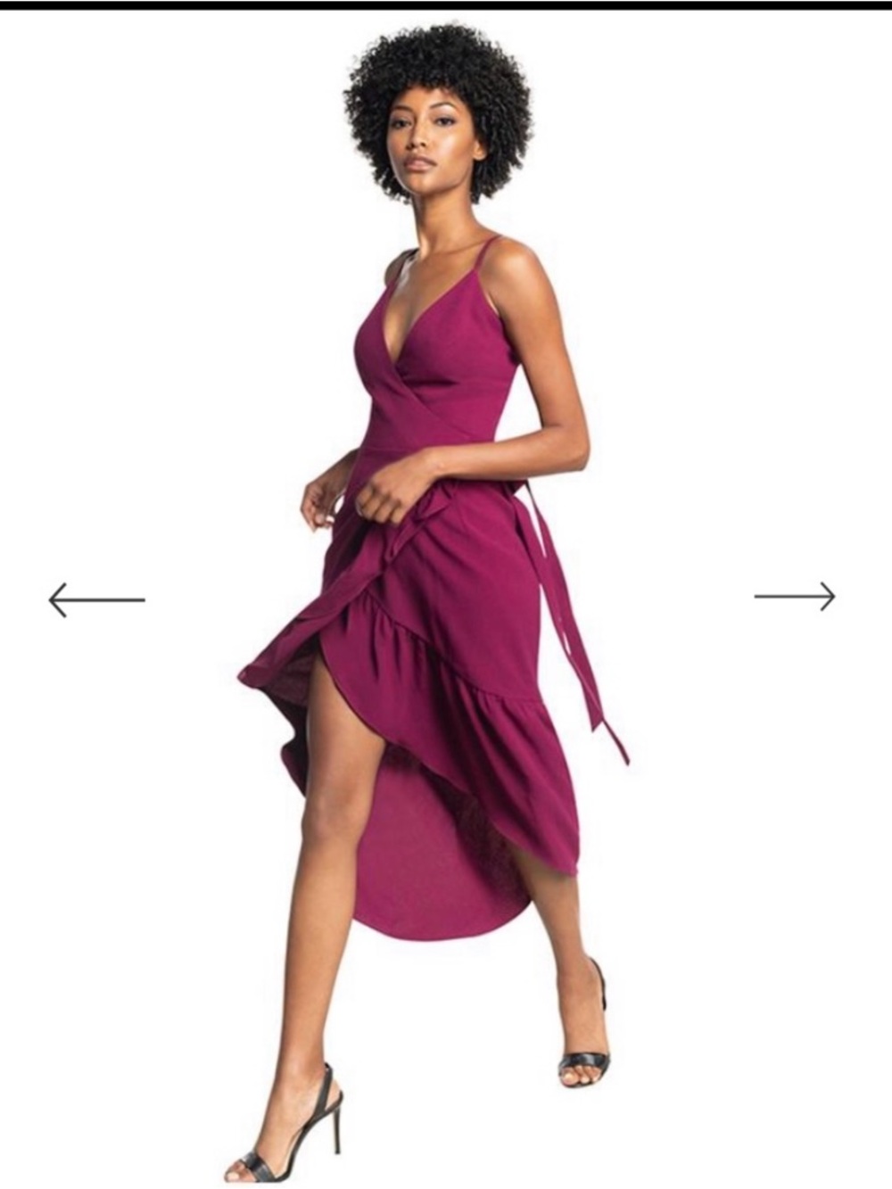 Dress the Population Magenta High-Low Wrap Dress